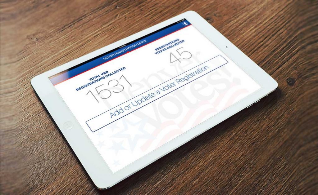 Voter Registration Drive ipad screen2