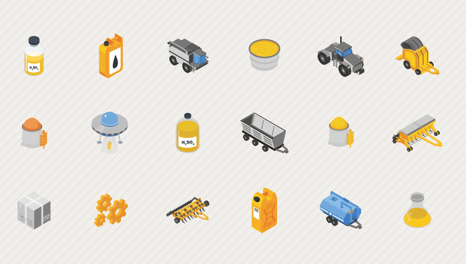 farm margin analysis icons